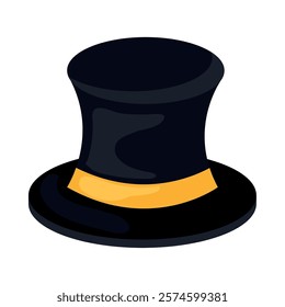 black top hat isolated icon