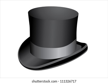 Black top hat isolated on white background