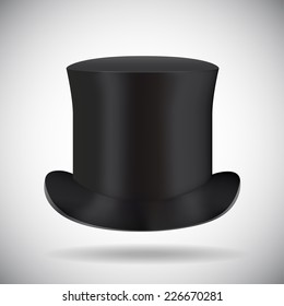 Black top hat isolated on white 