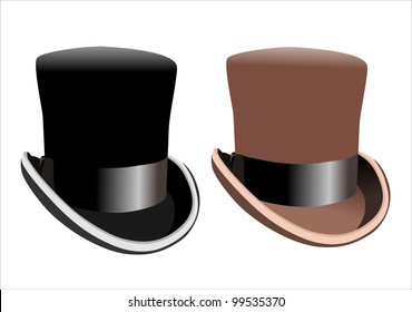 Black top hat isolated on white background