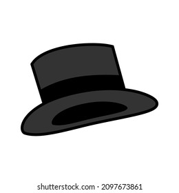 Black top hat. Magic hat. Vector image