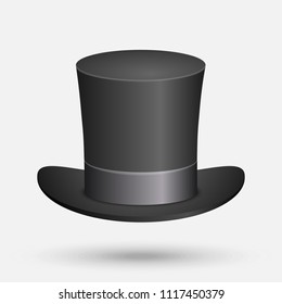 Black Top Hat vector illustration isolated on white background