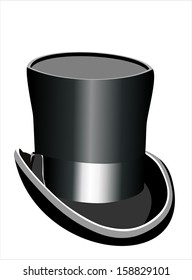 black top hat vector illustration isolated on white background 