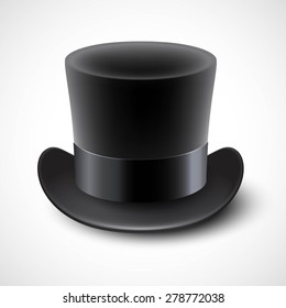 Black top hat vector illustration isolated on white background EPS10