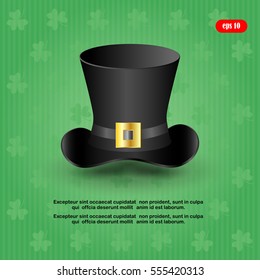 black top hat vector illustration isolated