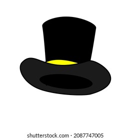 Black top hat. Vector image