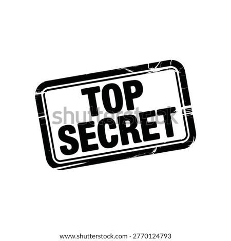 A black top secret stamp isolated on a plain white background