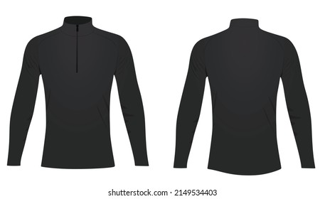Black top sweatshirt. vector illustration 