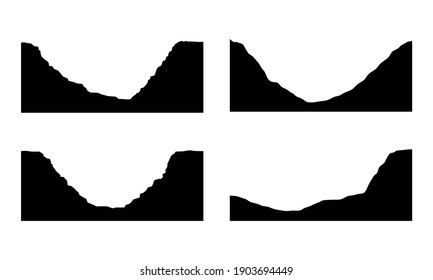 Conjunto de vectores de valle topográfico negro