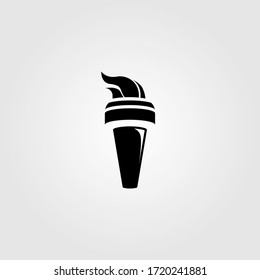 black torch with fire logo vector illustration design