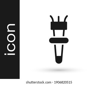 Black Torch flame icon isolated on white background. Symbol fire hot, flame power, flaming and heat.  Vector