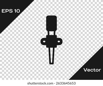 Black Torch flame icon isolated on transparent background. Symbol fire hot, flame power, flaming and heat.  Vector