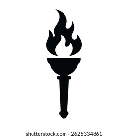Black Torch with Flickering Flame vector