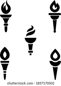 Black torch icons,Can be used for web, print and mobile