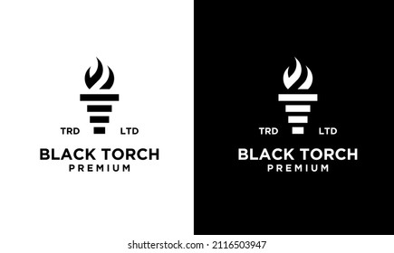 black Torch Logo vector symbol illustration design