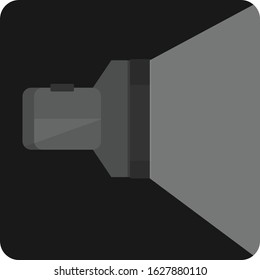 Black torchlight flat icon, apps icon