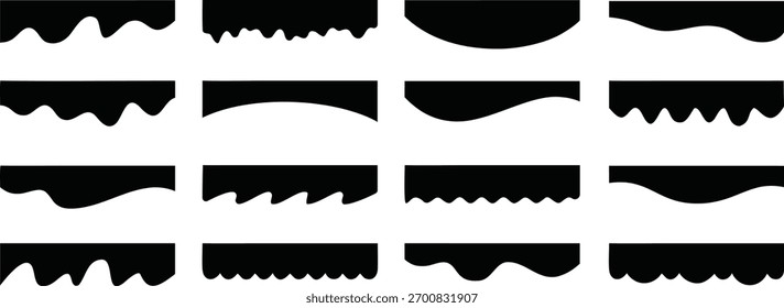 “Conjunto de Formas de borde de papel rasgado negro sobre fondo blanco. Colección de diseños de bordes rasgados, ondulados y dentados para decoración y diseño de arte. Plantilla de Vector perfecta para proyectos creativos ".