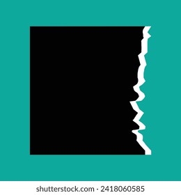 Papel negro roto aislado en un fondo de color diferente, Copiar espacio para el viernes negro y comprar en línea fondo. Ilustración vectorial. Archivo EPS 51.