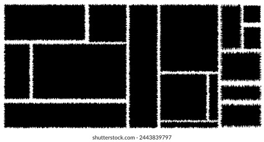 Black torn paper sheet for sticker, collage, banner. Vector illustration isolated on white background.