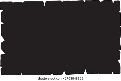 Black torn paper texture background with rough white edges and ripped effect