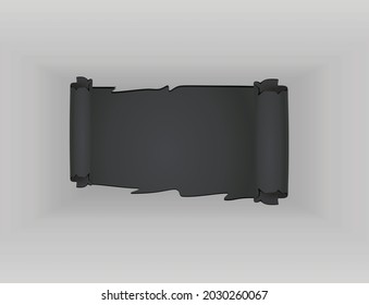 Black torn paper. vector illustration