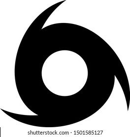Black Tornado icon isolated on white background. Cyclone, whirlwind, storm funnel, hurricane wind or twister weather icon.  Vector Illustration