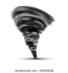 Black Tornado Isolated On A White Background