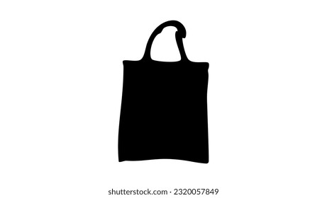 black tote bag silhouette, high quality vector