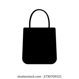 Ícone de vetor de saco de bolsa preta. Projeto de ilustração de silhueta de vetor de saco de bolsa no fundo branco.