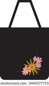 black tote bags mockup on a white background.