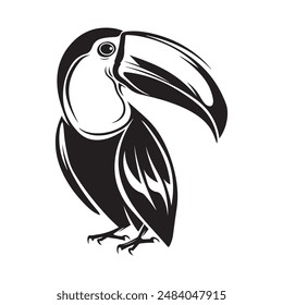 Black Toucan Bird Sign On White Stock Vector. Toucan Bird illustration