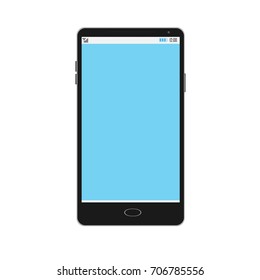 Black touchscreen cellphone tablet smartphone isolated on white background