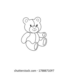 Black toy bear sign icon. Vector illustration eps 10