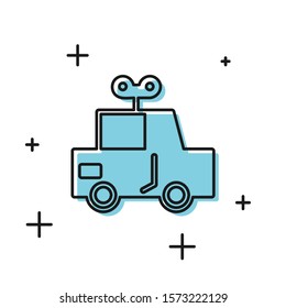 Black Toy car icon isolated on white background.  Vector Illustration