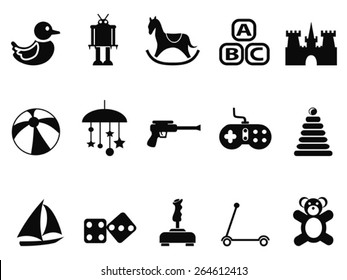 black toy icons set