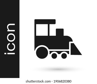 Black Toy train icon isolated on white background.  Vector