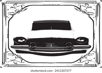 black traced grunge frame on white background, vector illustration background texture