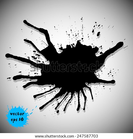 black traced ink splatter