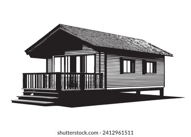 black traced texture of Hut on white background, vector illustration background texture
