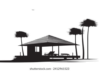 black traced texture of Hut on white background, vector illustration background texture