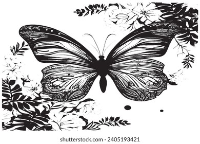 black traced texture vector image on pure white background, vector illustration background texture