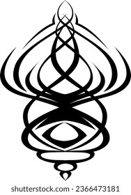 Tatuaje de tracería negra, ilustración de tatuajes, vector sobre fondo blanco.