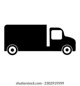 Black track cargo TIR car on white background. Off-road car. 4x4 car. 7-seat car. Editable color. EPS vector file