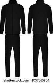 Black tracksuit. vector illustration