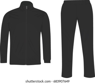 Black tracksuit. vector illustration