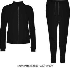 Black tracksuit. vector illustration