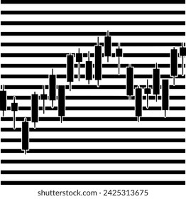 black trade silhouette or flat chart illustration of line logo stripes for stock with growth icon and graph shape business as finance to financial