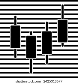 black trade silhouette or flat chart illustration of line logo stripes for stock with growth icon and graph shape business as finance to financial
