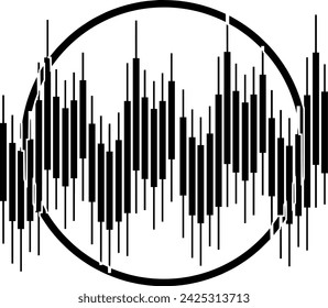 black trade silhouette or flat chart illustration of line logo stripes for stock with growth icon and graph shape business as finance to financial