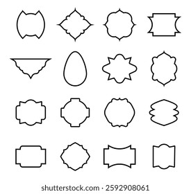 Black traditional Islamic window shape architecture frames collection